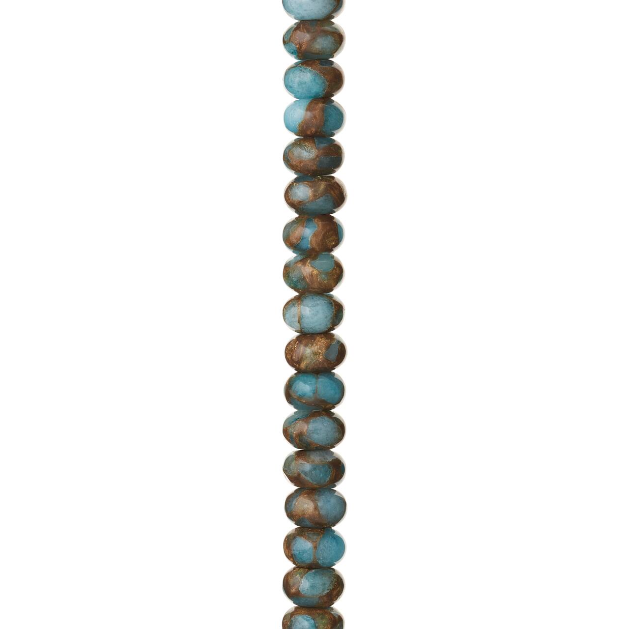 12 Pack: Light Blue Impression Jasper Rondelle Beads, 8mm by Bead Landing®